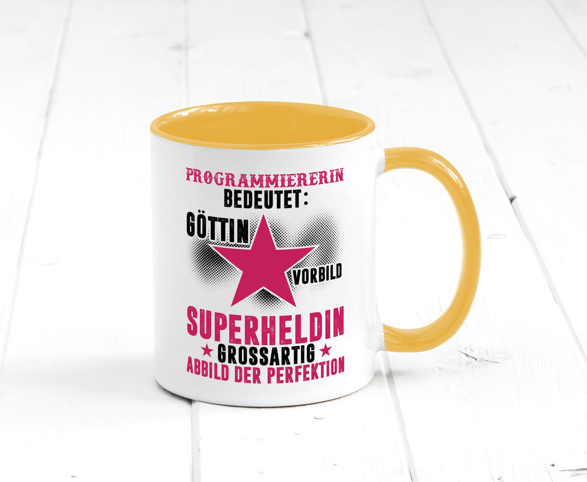 Bedeutung von Programmiererin | Software Entwickler lustiger Spruch Geschenk Tasse