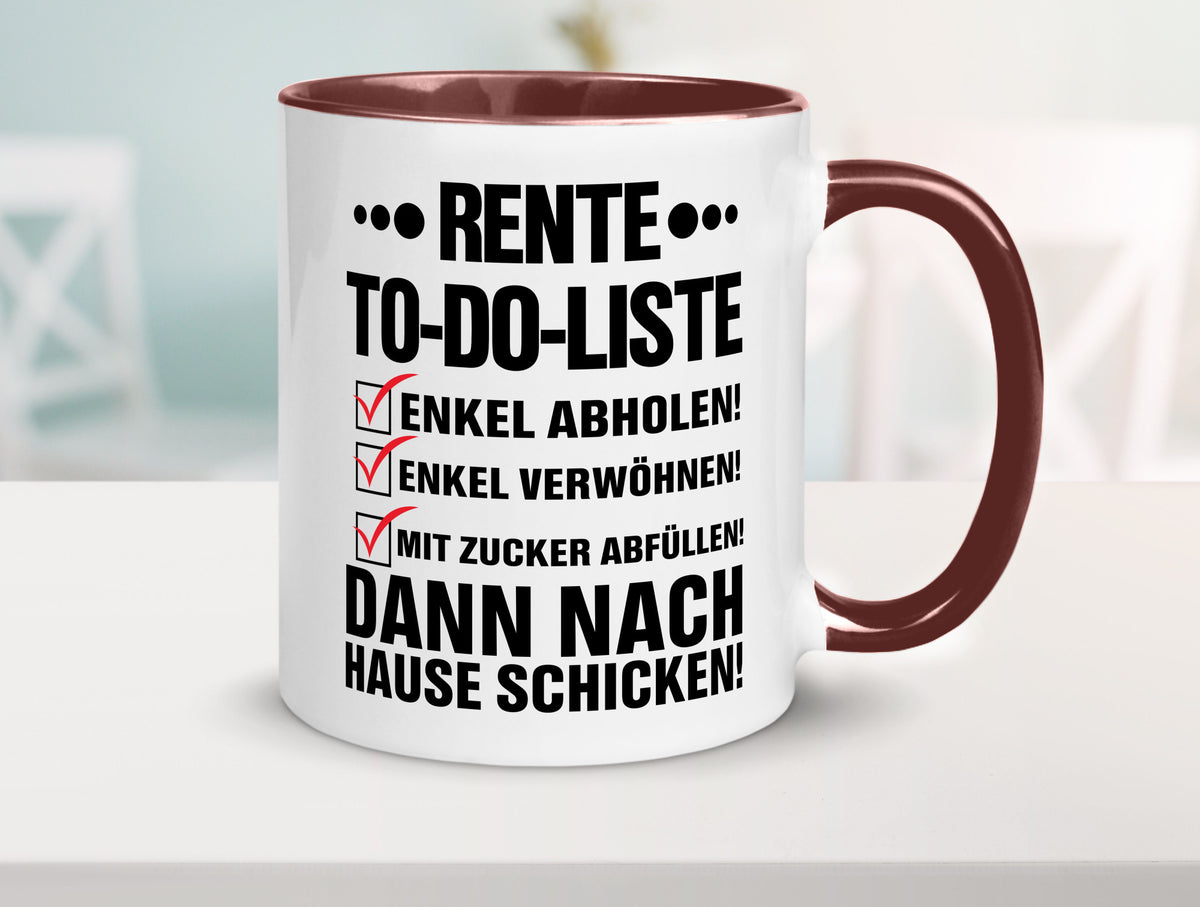 Rente To-Do-Liste | Rentner Tasse Enkel verwöhnen Geschenk Ruhestand Jubiläum