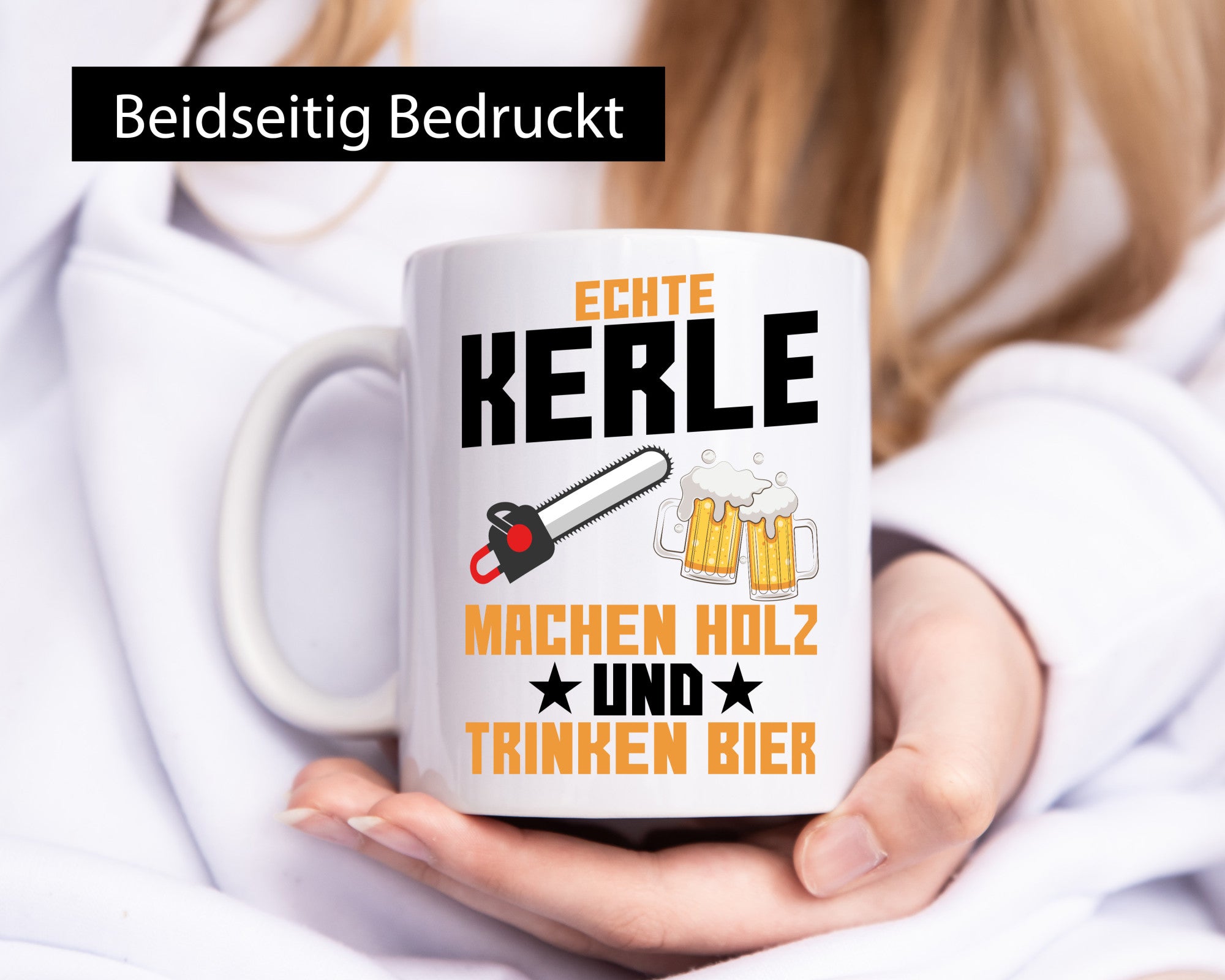 Holz machen und Bier trinken | Holzfäller Waldarbeiter lustiger Spruch Geschenk