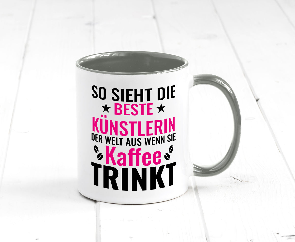 Kaffee trinkt: Künstlerin | Kunst Geschenk Humor Geschenkidee lustiger Spruch Tasse