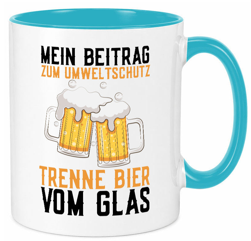 Beitrag zum Umweltschutz | Biertrinker Party Pils lustiger Spruch Geschenk Tasse