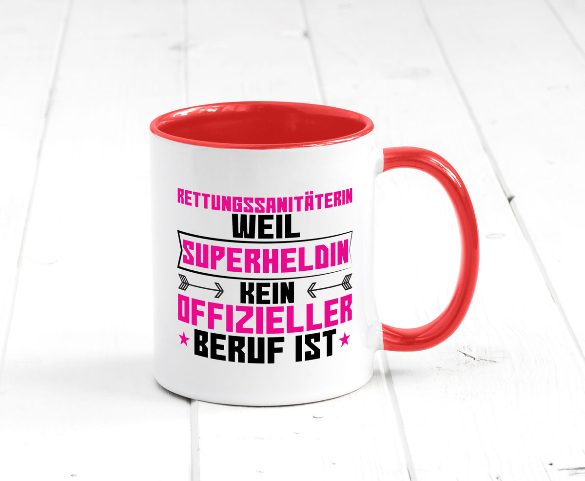 Superheldin Rettungssanitäterin | Sanitäter lustiger Spruch Geschenk Humor Tasse