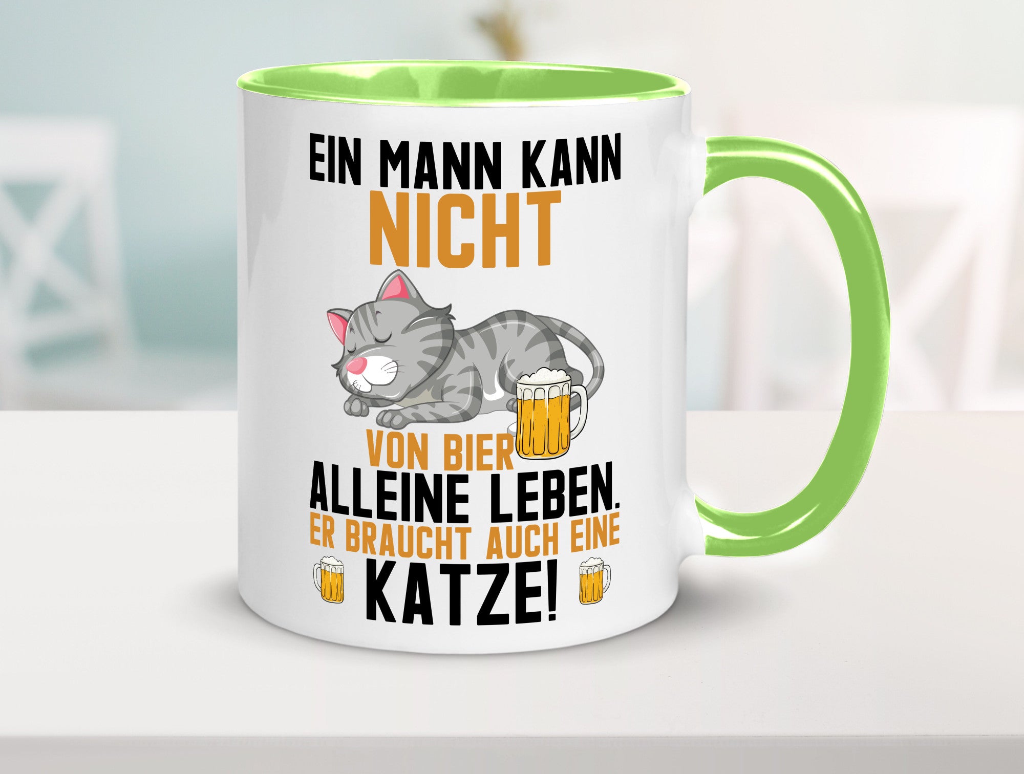 Von Bier leben | Mann braucht eine Katze Katzenliebhaber Geschenk Tierliebhaber