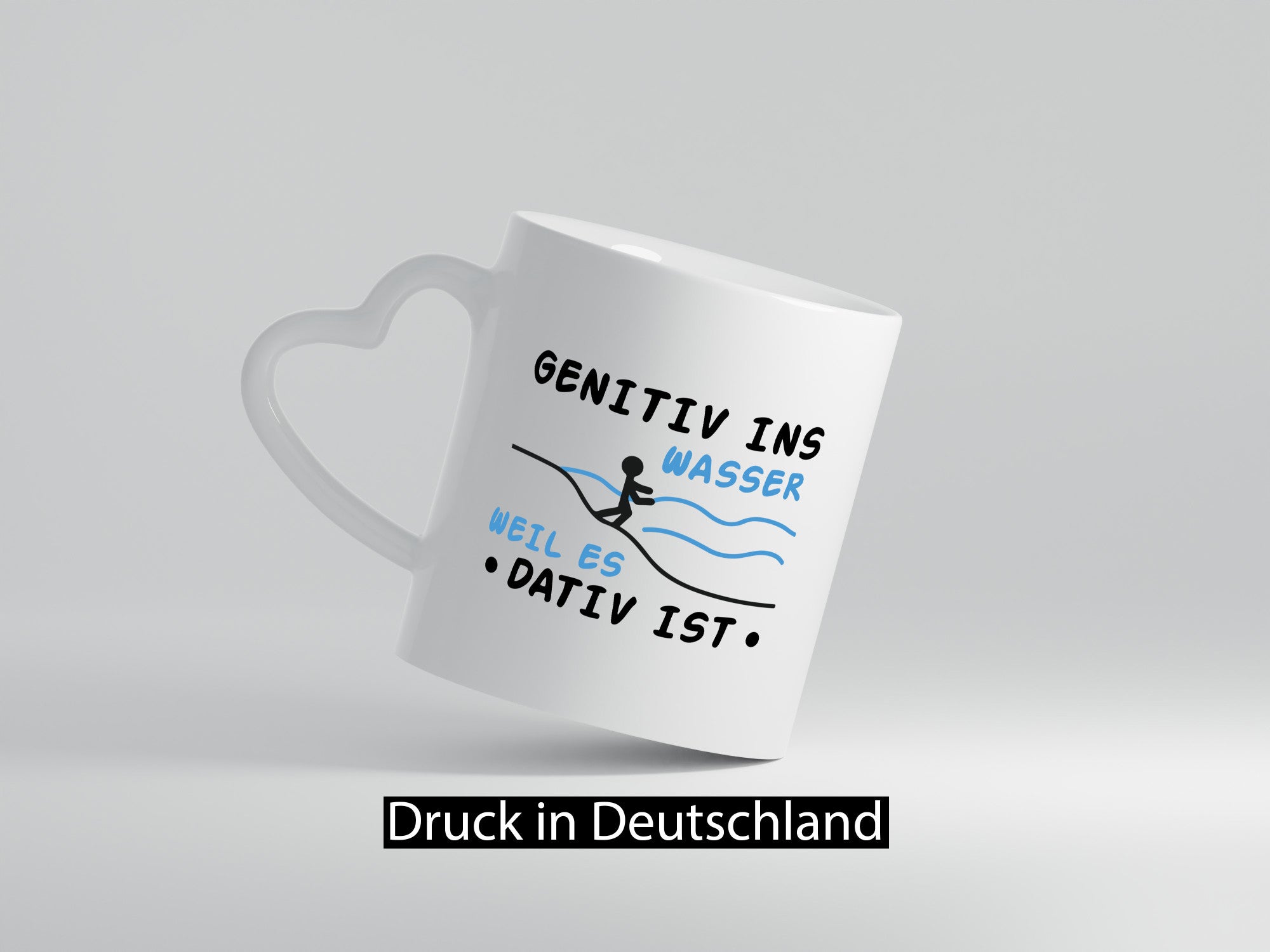 Genitiv ins Wasser, weil es Dativ ist | Mensch Wasser lustiger Spruch Geschenk