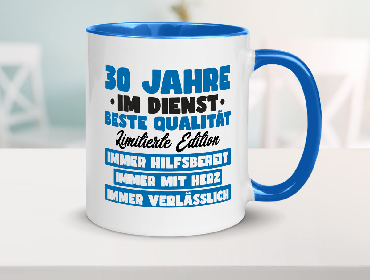 30 Jahre im Dienst | Jubiläum Arbeit v7 lustig Kollegen Büro Geschenk Tasse