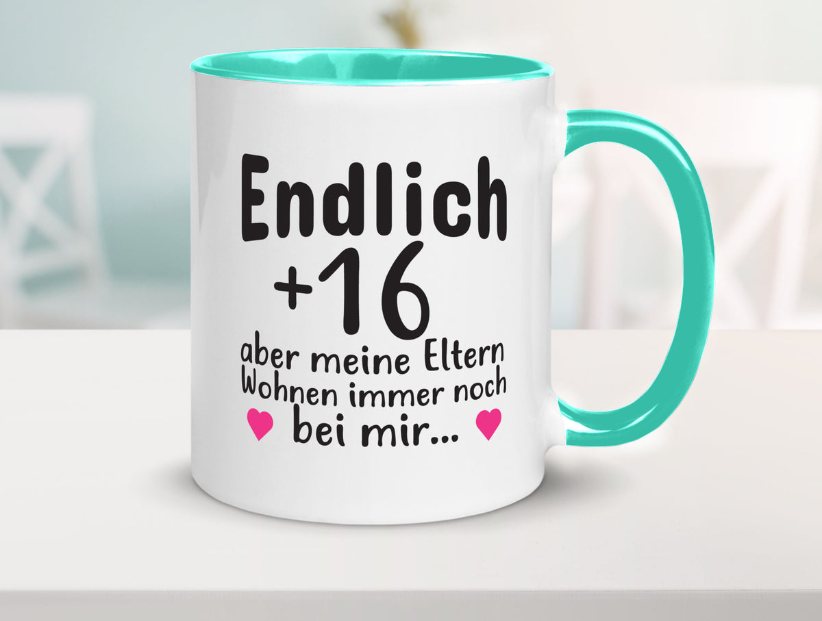 Endlich 16 | Geburtstag Tasse Spruch Mädchen Geschenkidee Humor