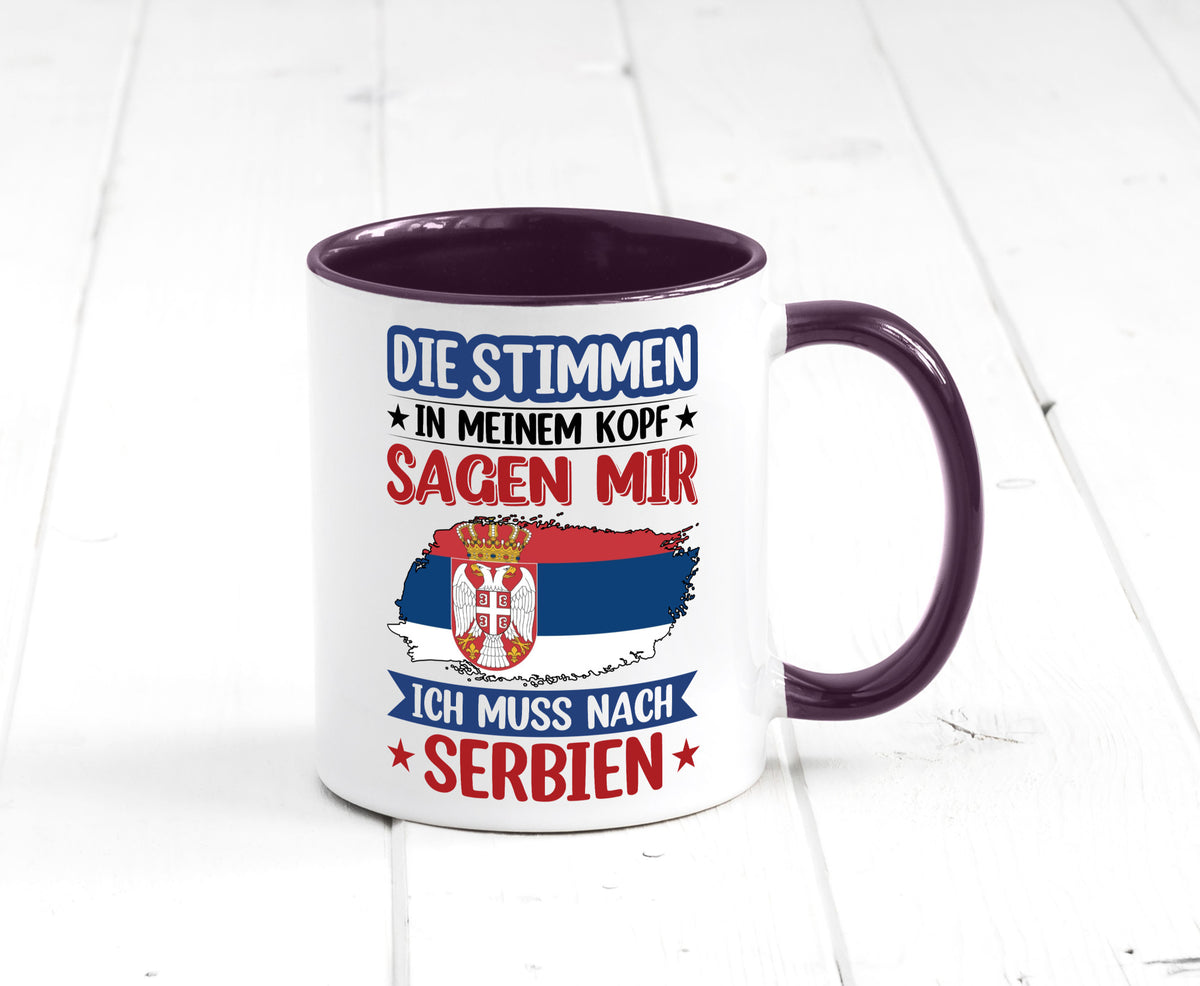 Serbien | Urlaub Stimmen in meinem Kopf Traumland v2 Geschenk Humor Tasse