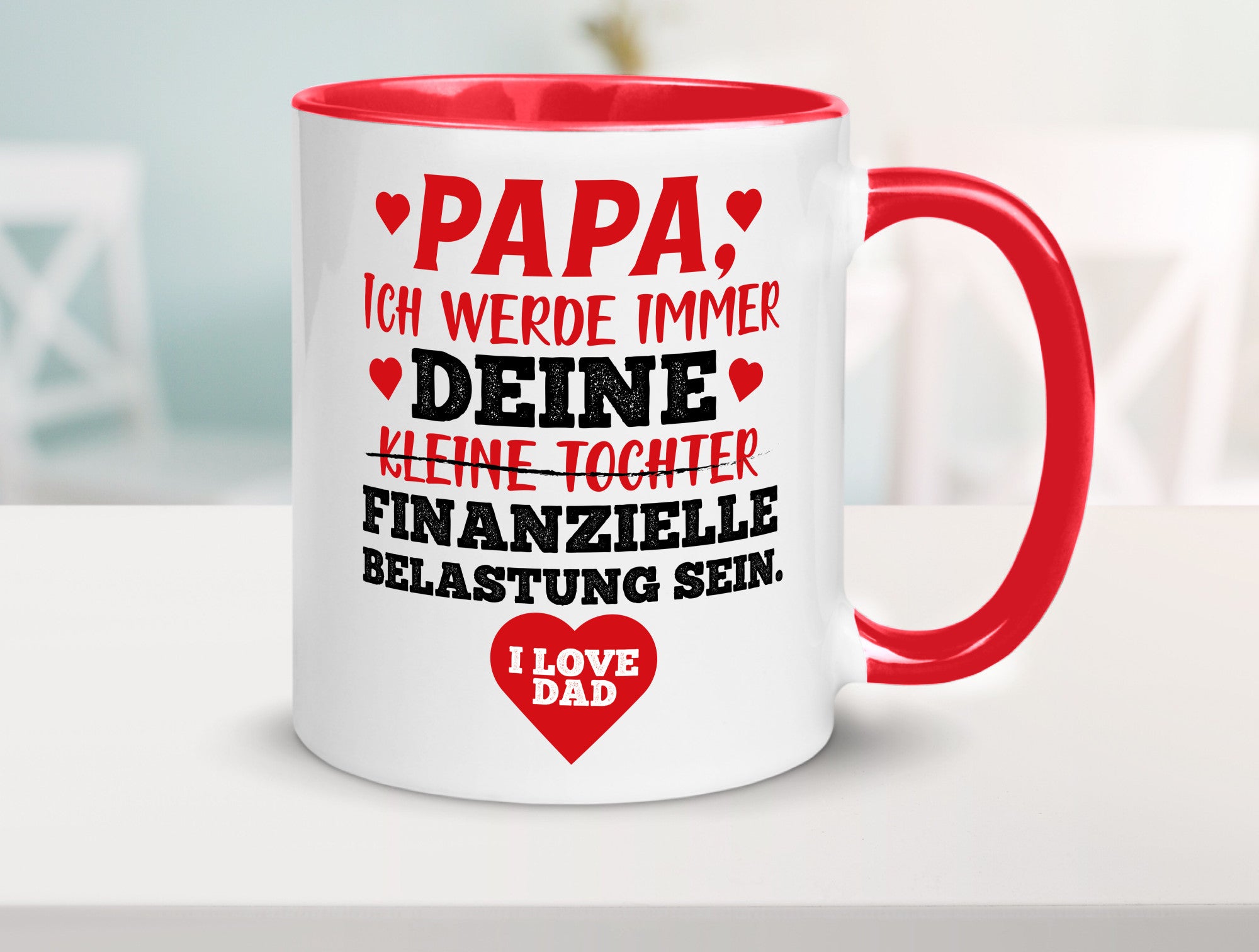 Finanzielle Belastung lustiger Spruch Geschenk Humor Geschenkidee Tasse