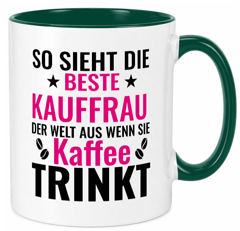 Kaffee trinkt: Kauffrau | Kauffrauen lustiger Spruch Geschenk Humor Tasse