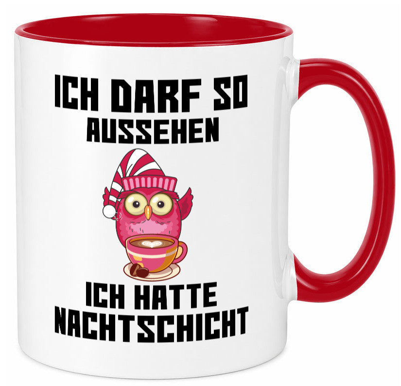 Nachtschicht Eule | Spruch Arbeit müde Nachtjob Geschenkidee Kollegen Büro Tasse