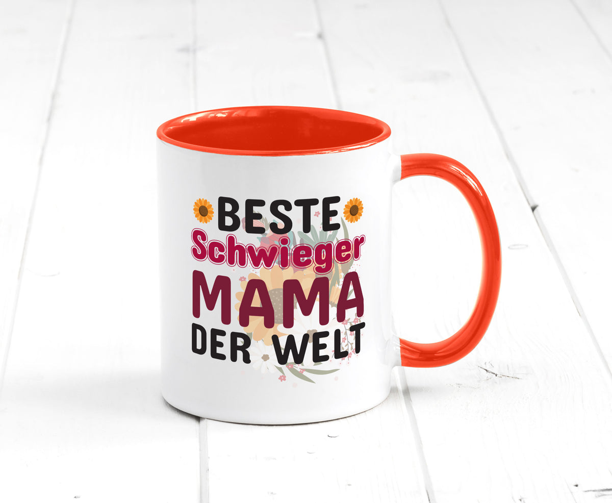Beste Schwiegermama | Schwiegermutter Tasse Blumen Humor Familie Geschenkidee