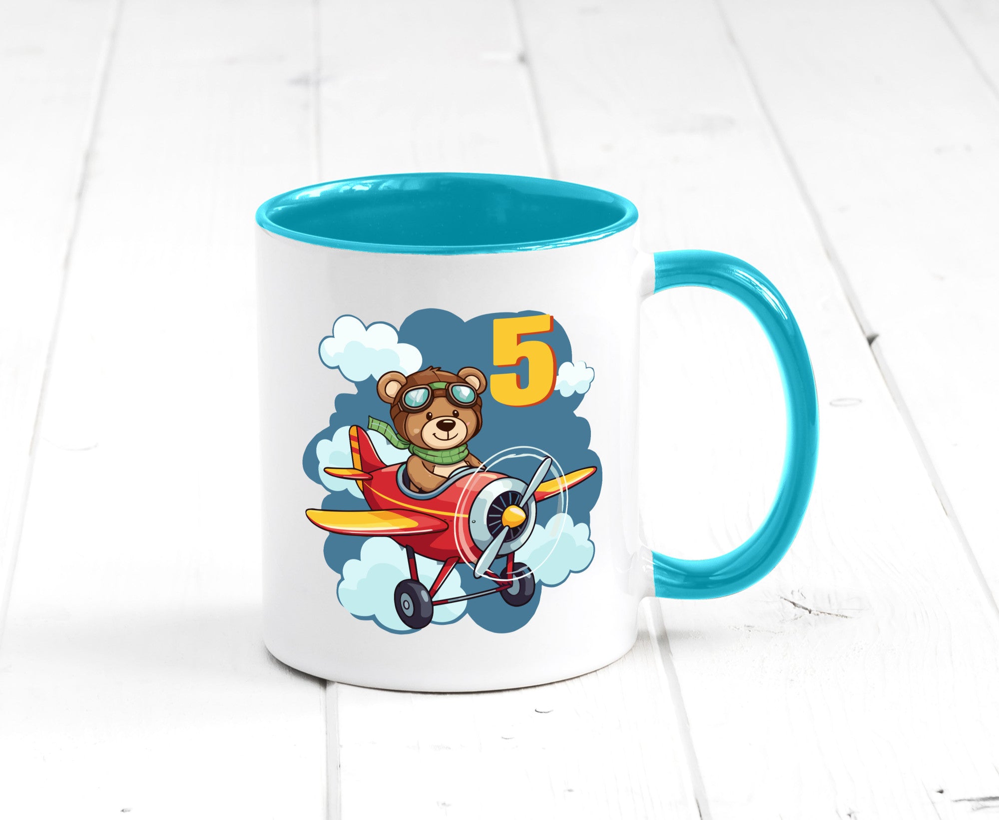 5. Geburtstag | 5 Jahre Kinder Pilot Flugzeug Geschenkidee Humor Tasse
