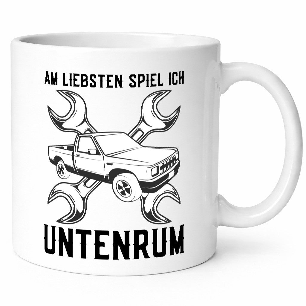 Spiele am liebsten untenrum | Werkstatt Mechaniker Tunen lustiger Spruch