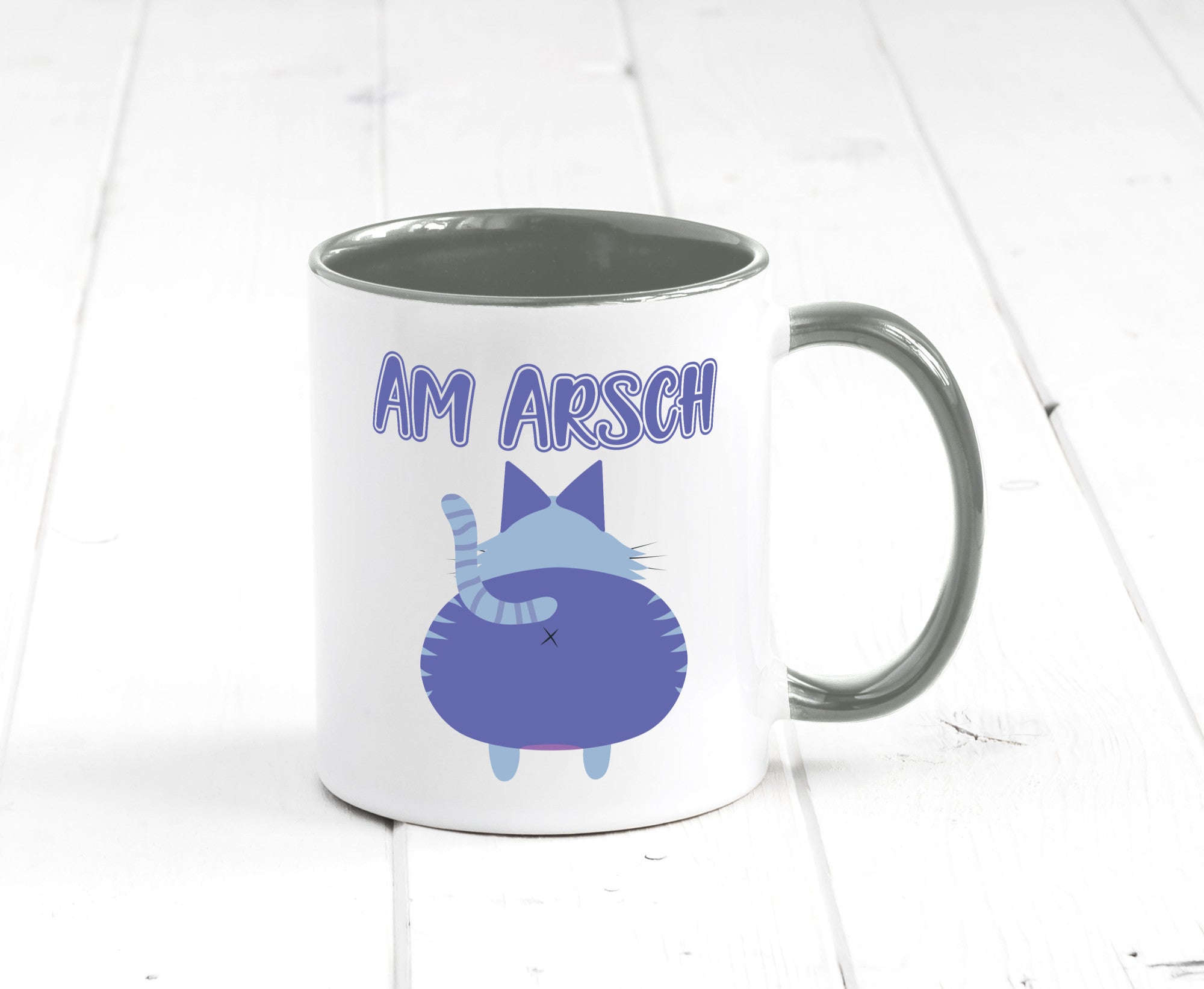 Am Arsch | Katzenmotiv Tasse Kollege Katzenbesitzer Geschenkidee Arbeit