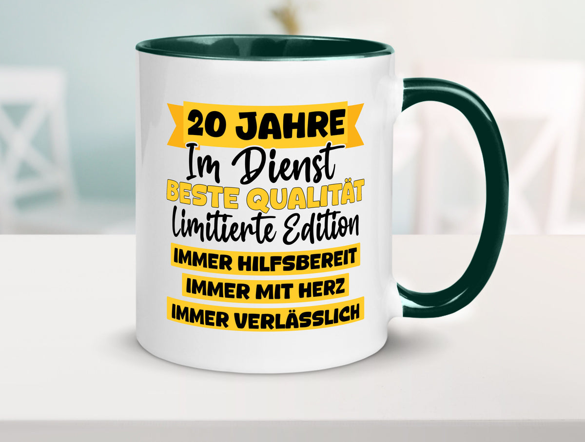 20 Jahre im Dienst | Jubiläum Arbeit v8 Geschenkidee Kollegen Büro Humor Tasse