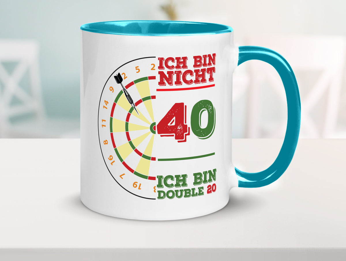 Ich bin nicht 40 double 80 | Dart spieler Geschenkidee Humor Tasse