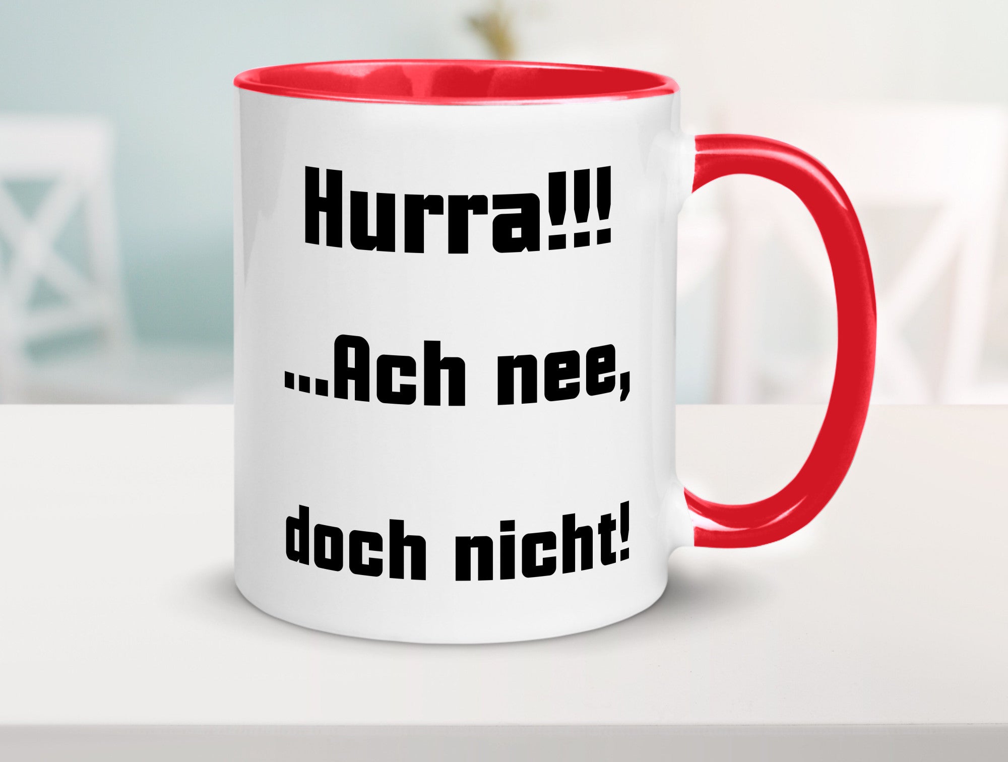 Hurta ach nee, doch nicht Geschenk Humor Geschenkidee lustiger Spruch Tasse
