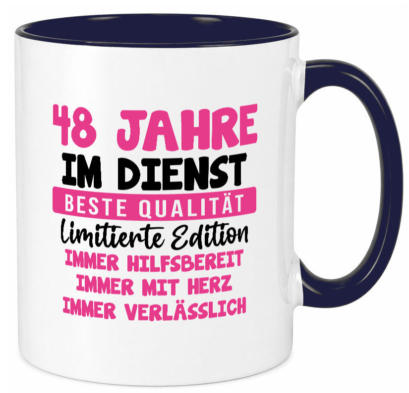 48 Jahre im Dienst | Jubiläum Arbeit v10 lustiger Spruch Geschenk Kollegen Büro Tasse