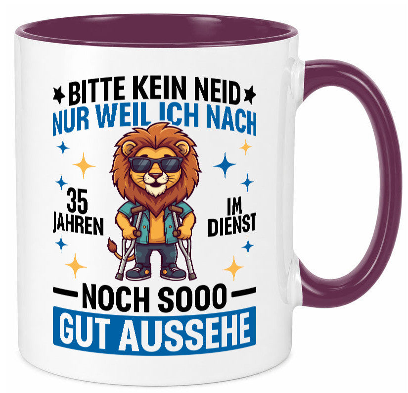 35 Jahre im Dienst | Arbeitsjubiläum Arbeit lustig Kollegen Büro Geschenk Tasse