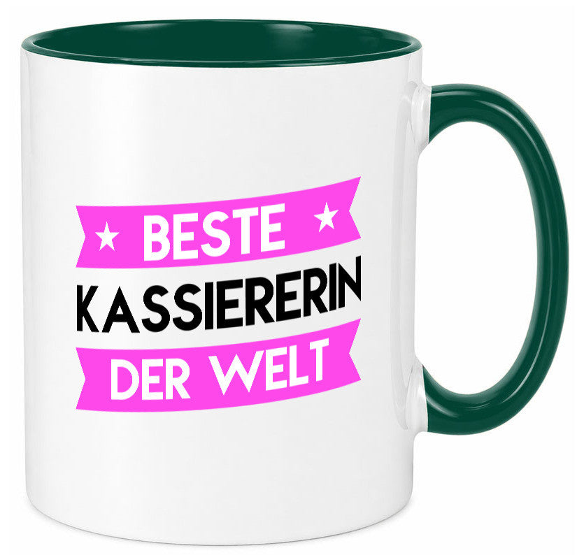 Beste Kassiererin lustiger Spruch Geschenk Humor Geschenkidee Tasse