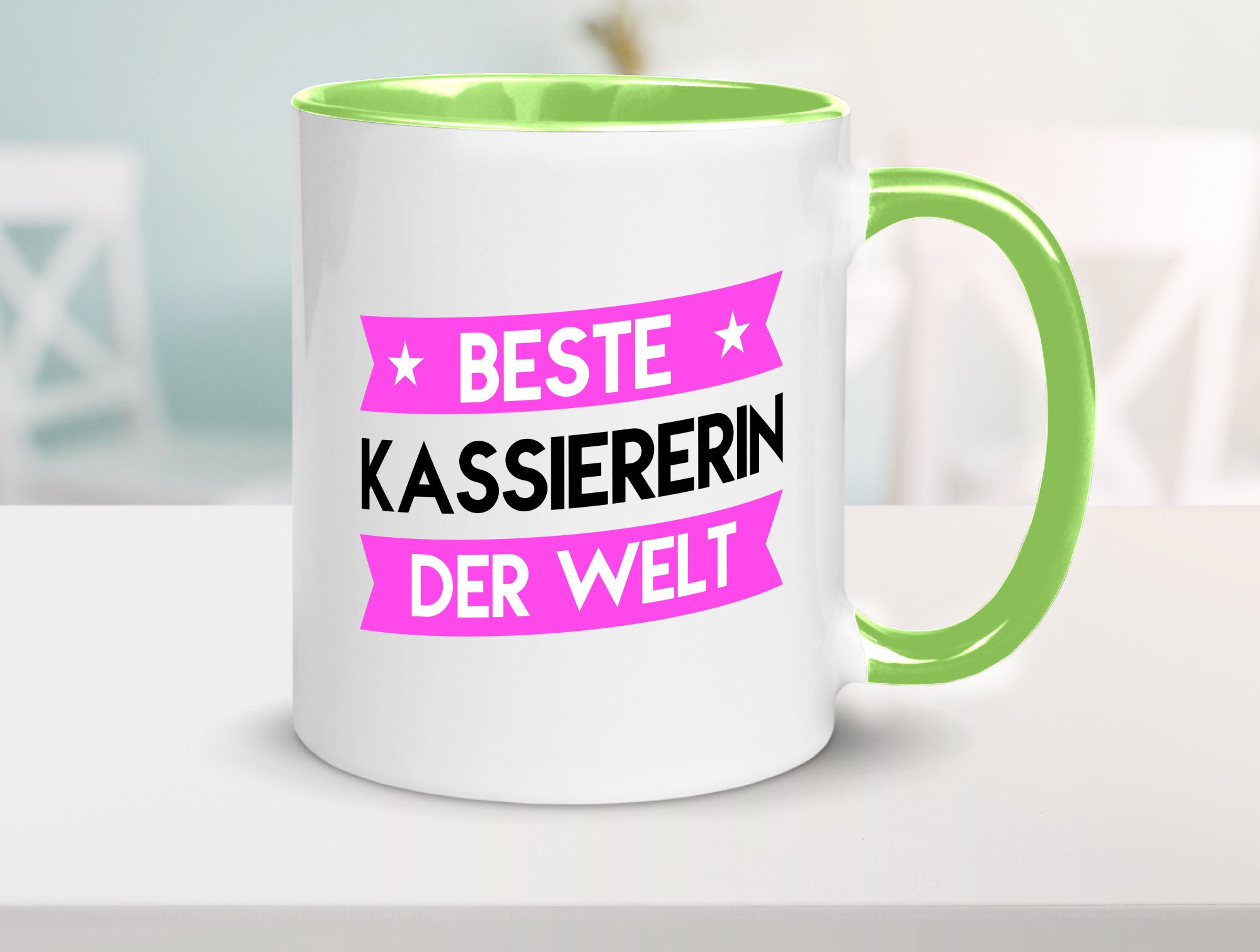 Beste Kassiererin lustiger Spruch Geschenk Humor Geschenkidee Tasse