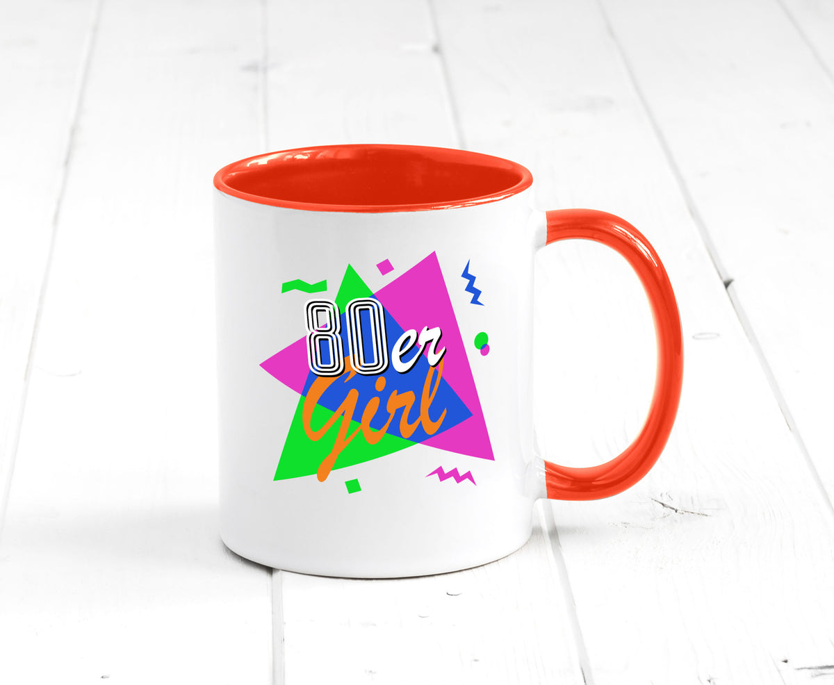 80er Girl - Jahre bunt + verrückt retro Humor Geschenkidee Tasse