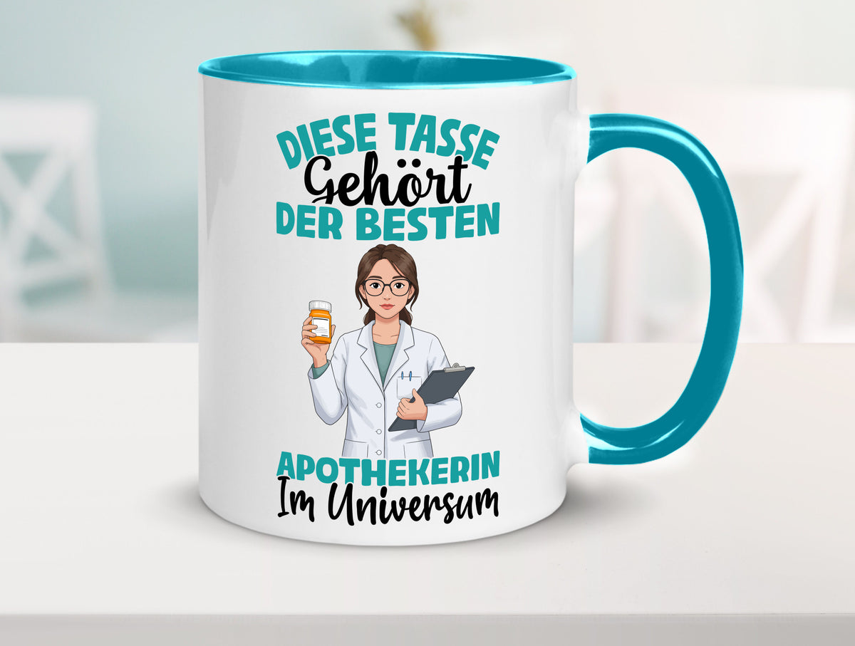 Im Universum: Apothekerin | Apotheke Pharmazie lustiger Spruch Geschenk Humor Tasse