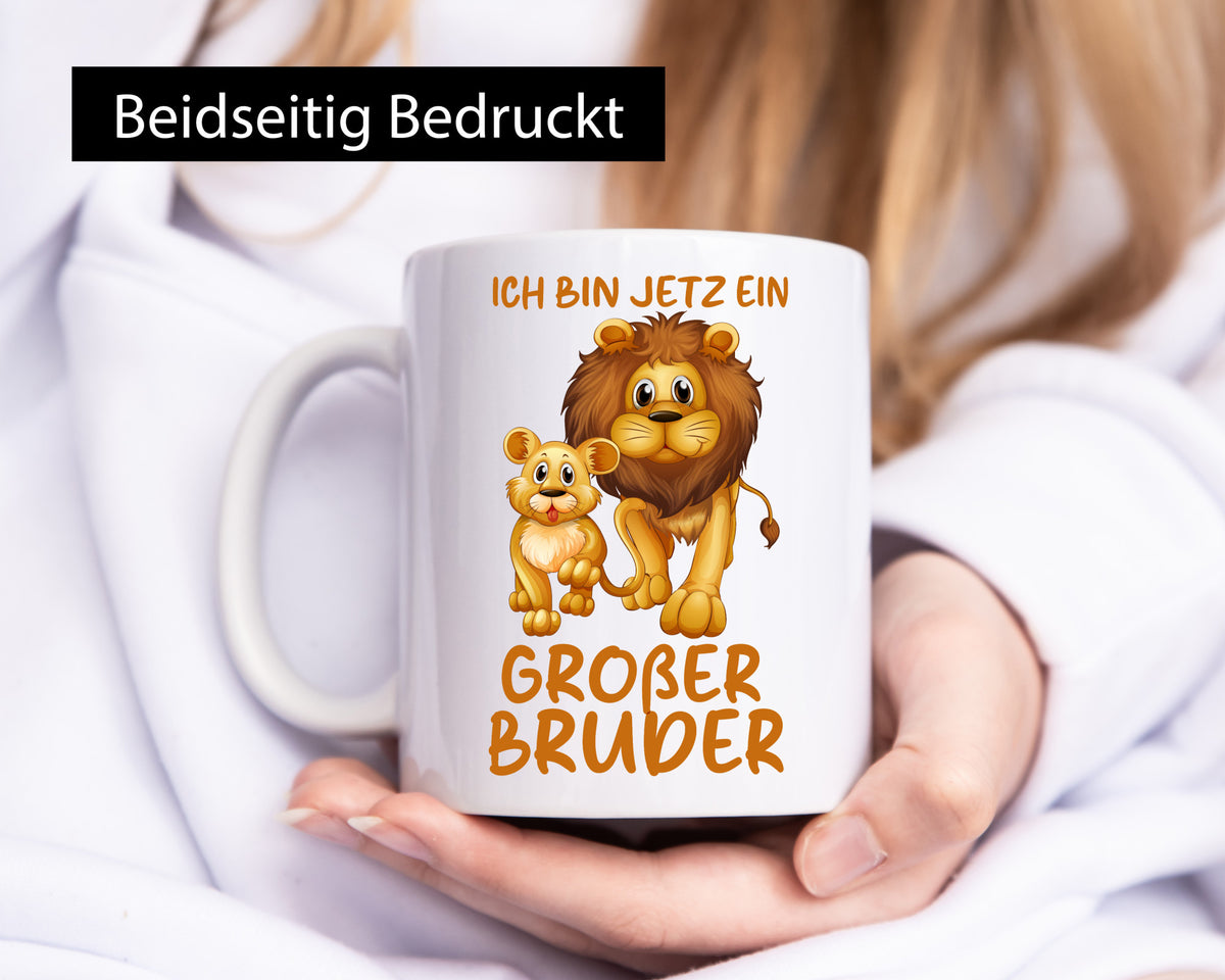 Ich bin jetzt ein großer Bruder | Löwen Humor Geschenkidee Tasse