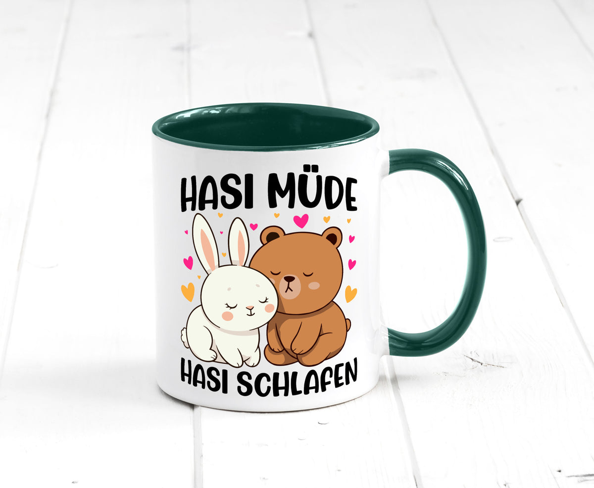 Hasi Müde | schlafen Kaninchen Häschen v2 lustiger Spruch Geschenk Humor Tasse