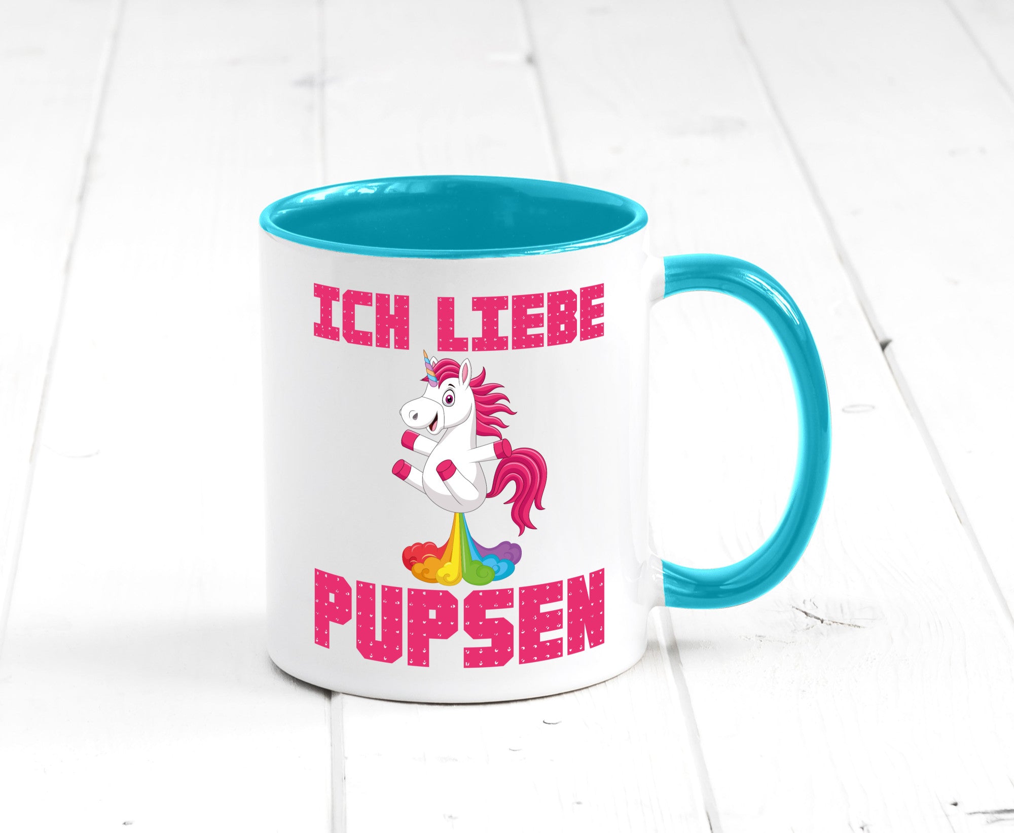 Ich liebe pupsen | Einhorn Pups lustiger Spruch Humor Geschenkidee Tasse