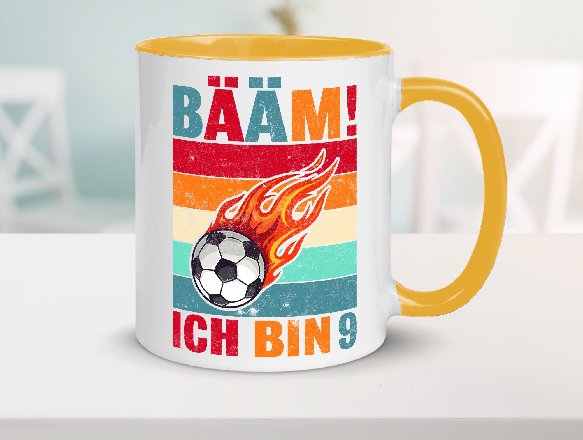 9. Geburtstag | Bääm ich bin 9 Fußball Geschenkidee Humor Tasse