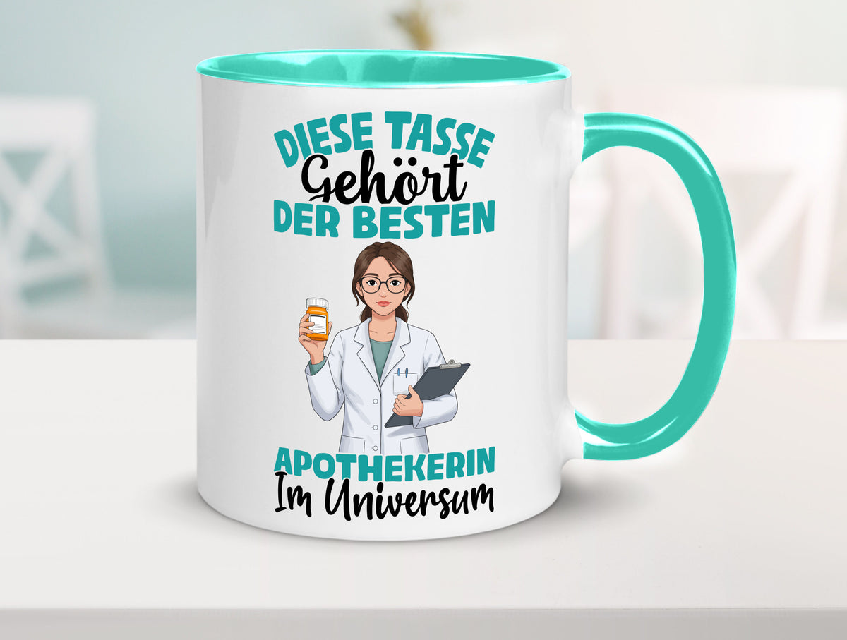 Im Universum: Apothekerin | Apotheke Pharmazie lustiger Spruch Geschenk Humor Tasse