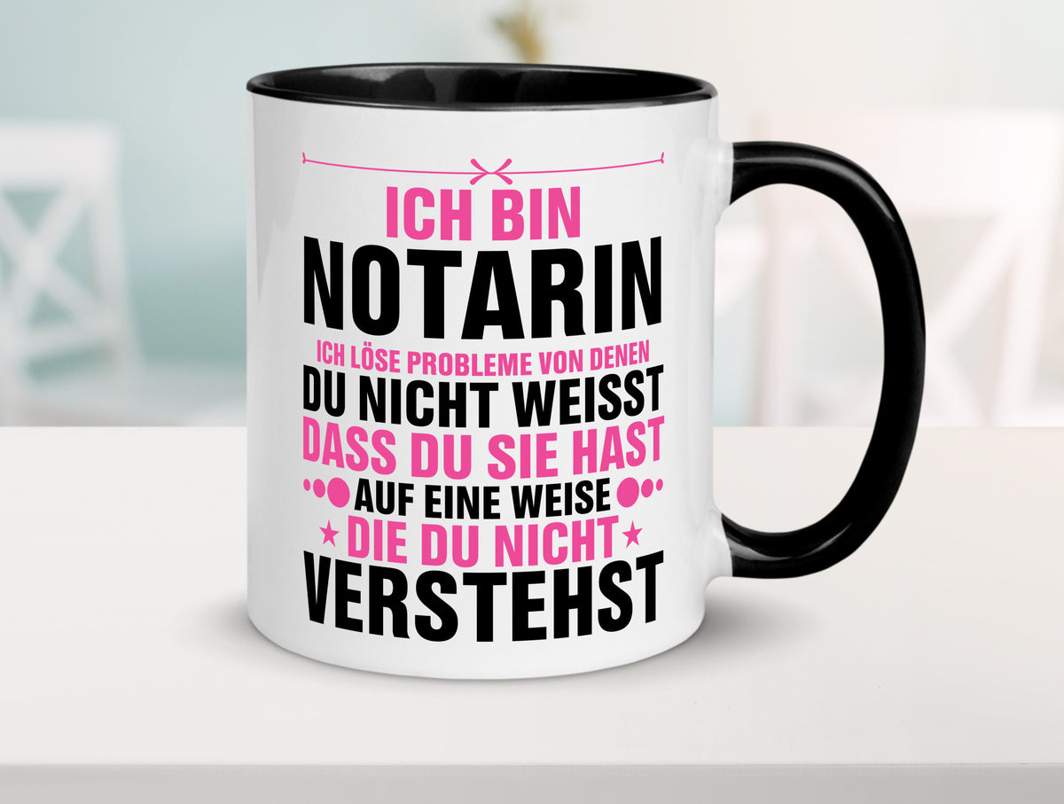 Löse Probleme: Notarin | Juristin v2 lustiger Spruch Geschenk Humor Tasse