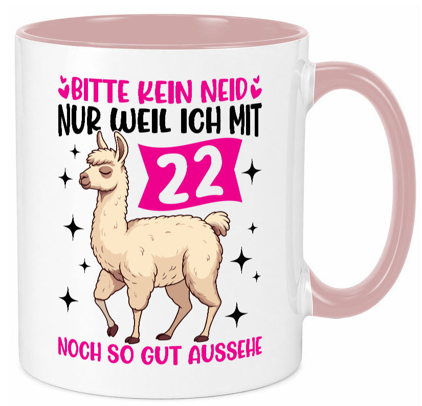 22. Geburtstag | 22 Jahre Lama gut aussehen lustig Geschenkidee Geschenk Tasse