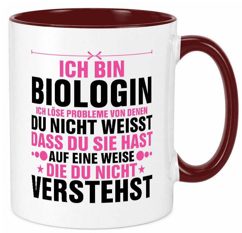 Löse Probleme: Biologin | Biologie Naturforscherin lustig Humor Geschenkidee Tasse