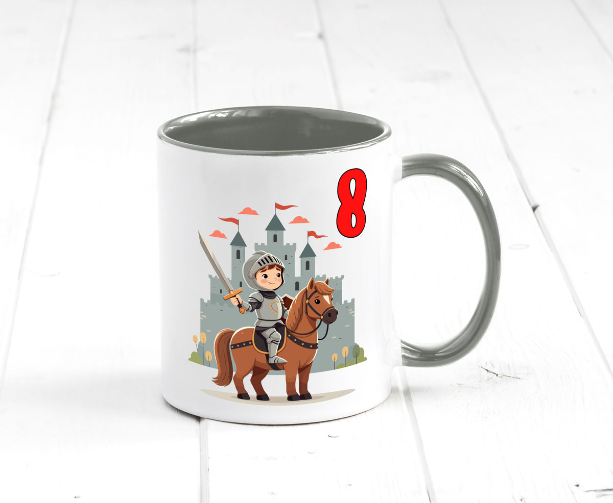 8. Geburtstag | 8 Jahre Ritter Junge Schloss Geschenk Geschenkidee lustiger Tasse