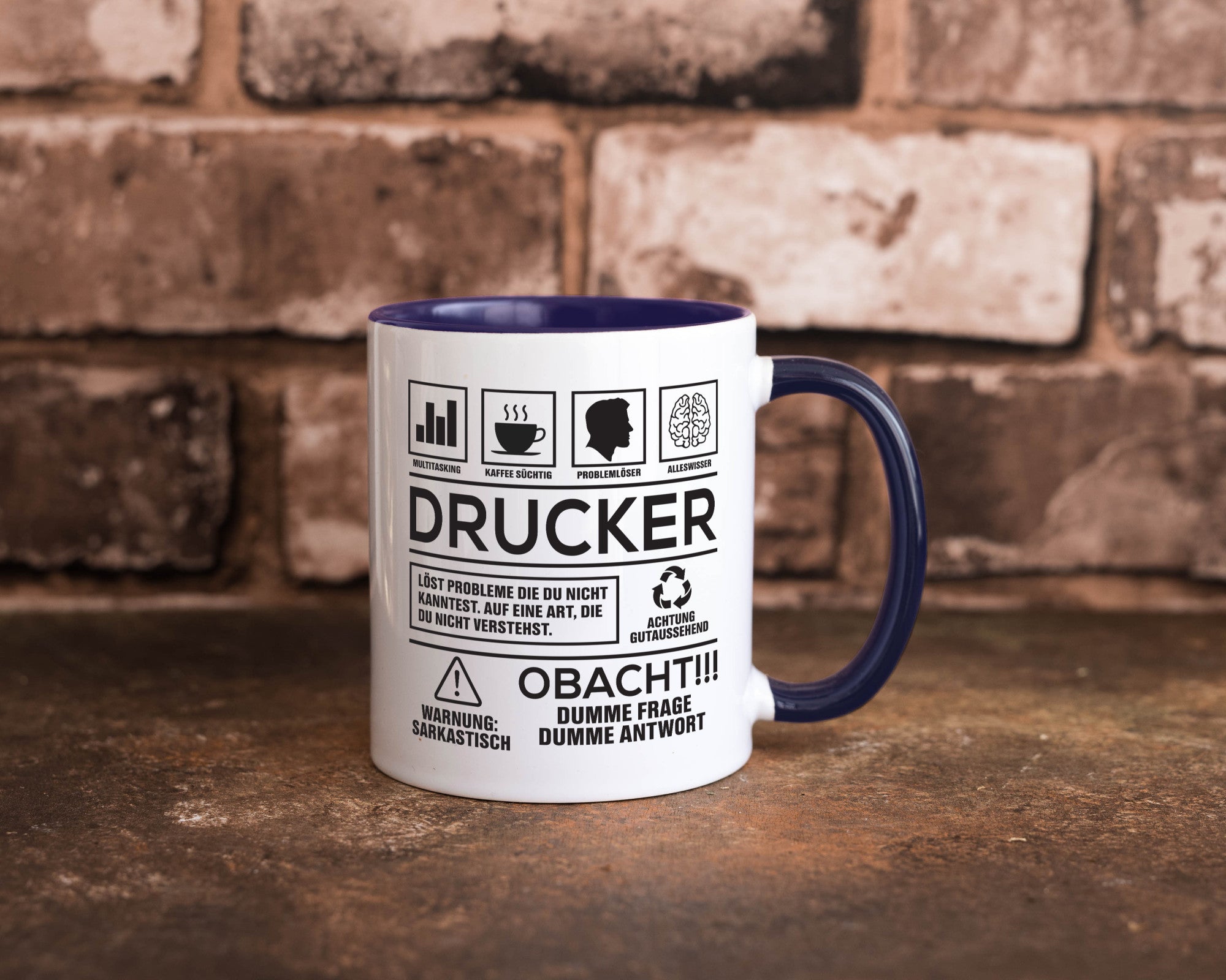 Achtung Probleme Drucker | Druckerei Print Medien Humor Geschenkidee Tasse