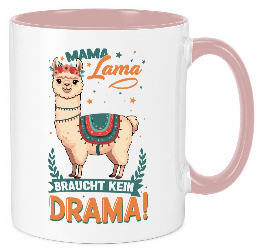 Mama Lama braucht kein Drama | Muttertag Humor Familie Geschenkidee Tasse