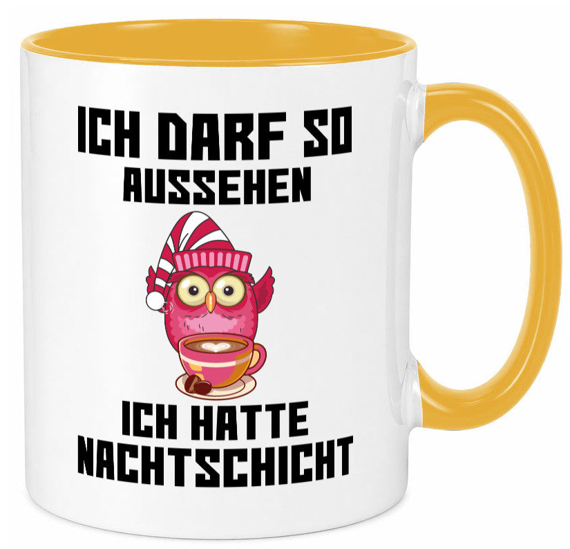 Nachtschicht Eule | Spruch Arbeit müde Nachtjob Geschenkidee Kollegen Büro Tasse