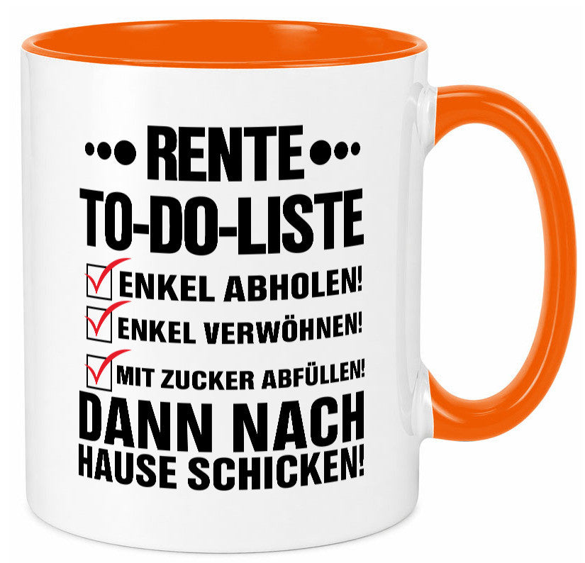 Rente To-Do-Liste | Rentner Tasse Enkel verwöhnen Geschenk Ruhestand Jubiläum