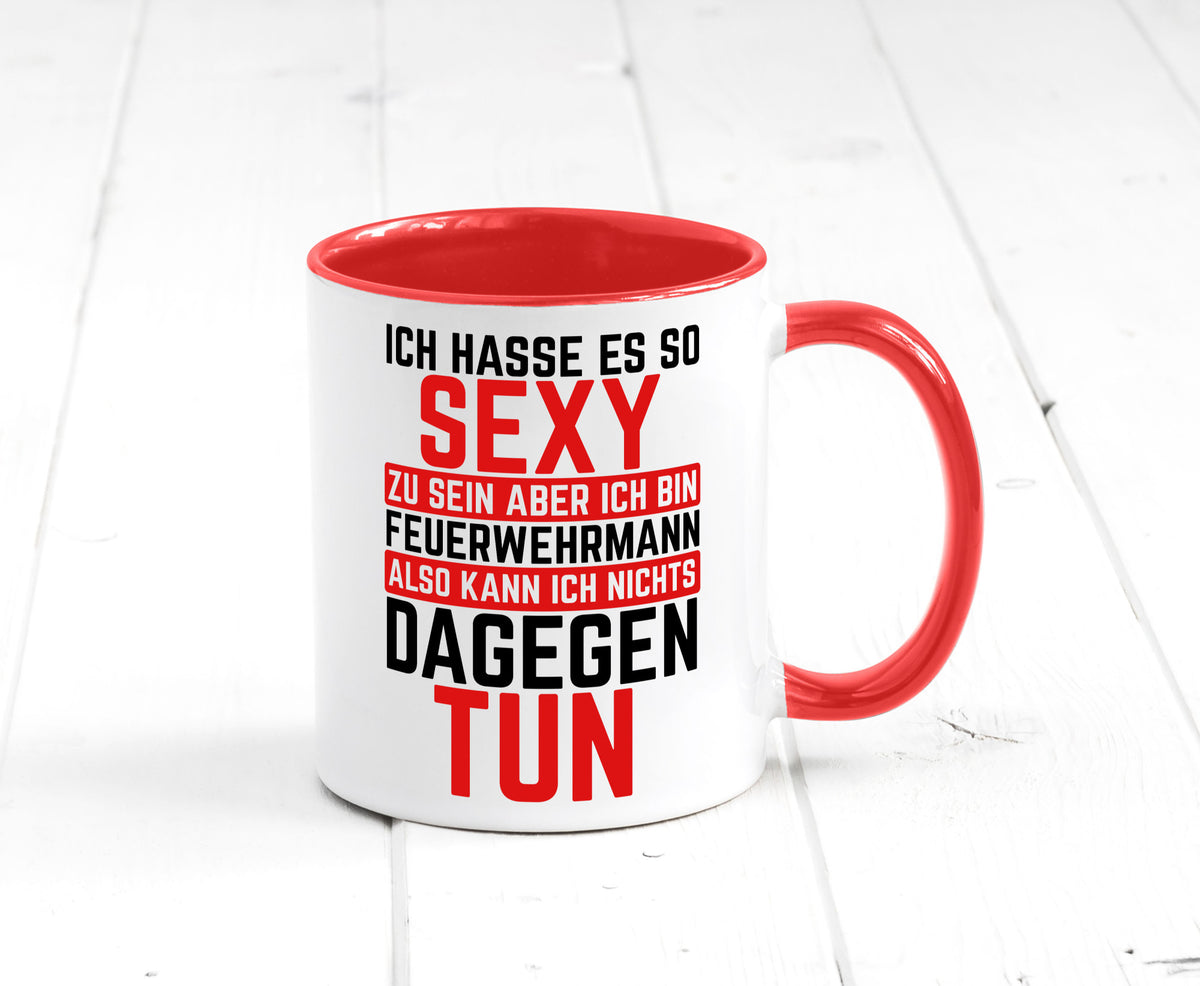 Sexy Feuerwehrmann | Helden Flammen Brandeinsatz lustig Humor Geschenkidee Tasse