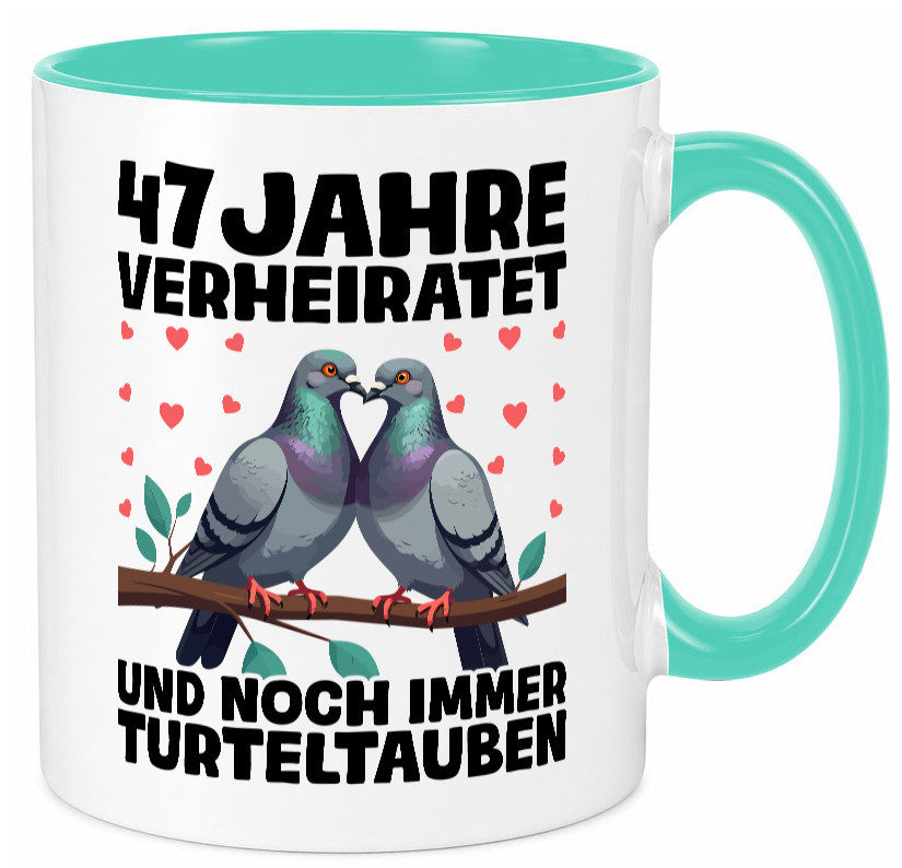 47 Jahre verheiratet | Turteltauben Ehe Ehepaar Humor Geschenkidee Tasse