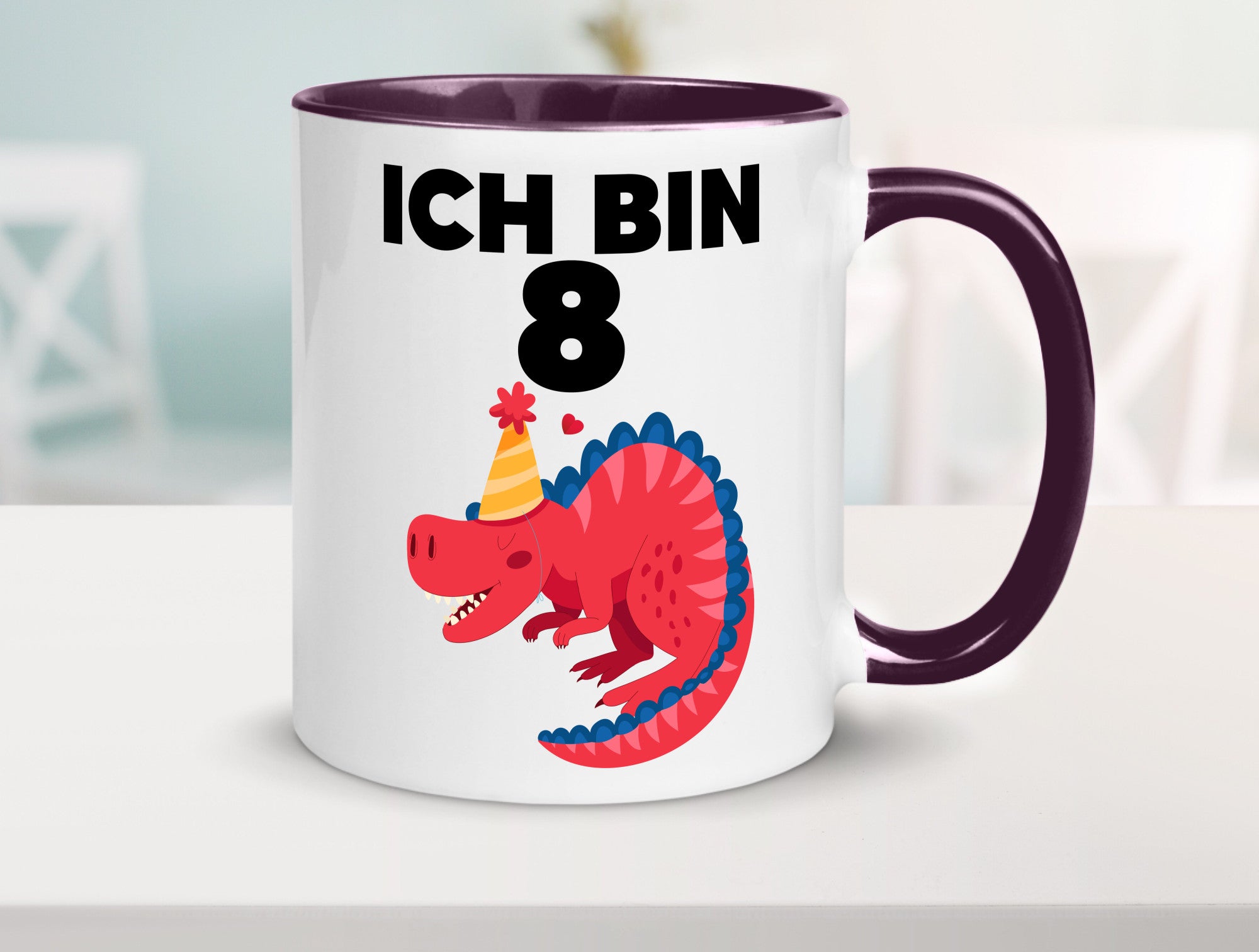 8. Geburtstag | Dino Dinosaurier 8 Jahre lustig Geschenkidee Geschenk Tasse