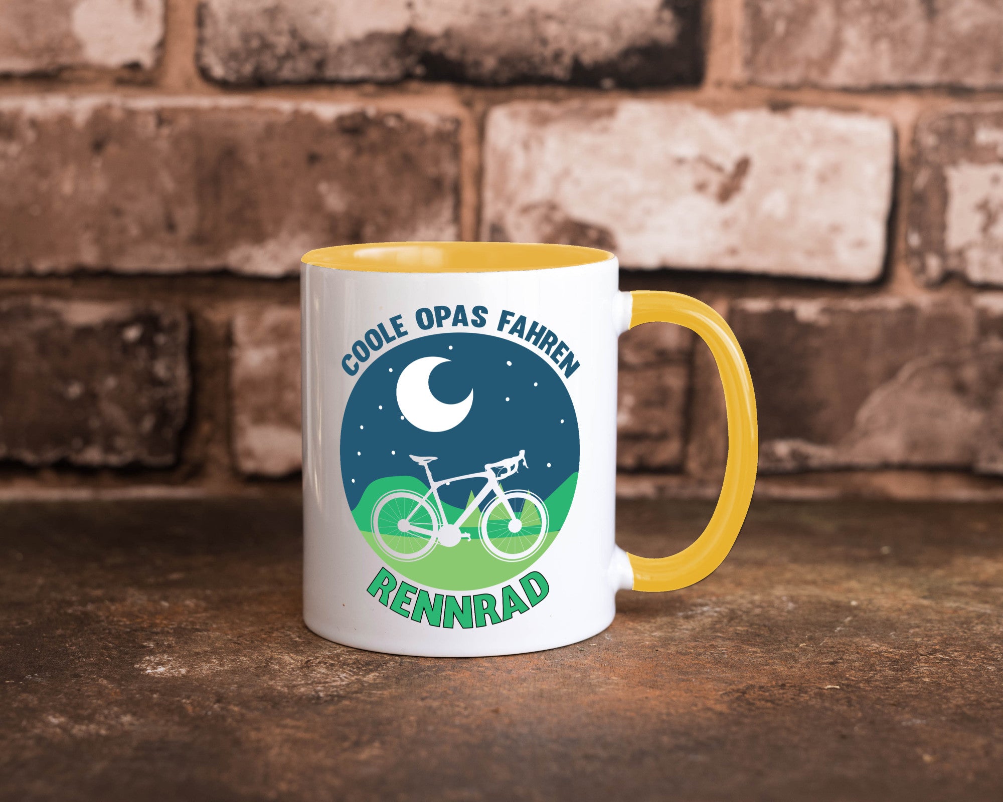 Coole Opas fahren Rennrad | Mond Landschaft Geschenk Familie Geschenkidee