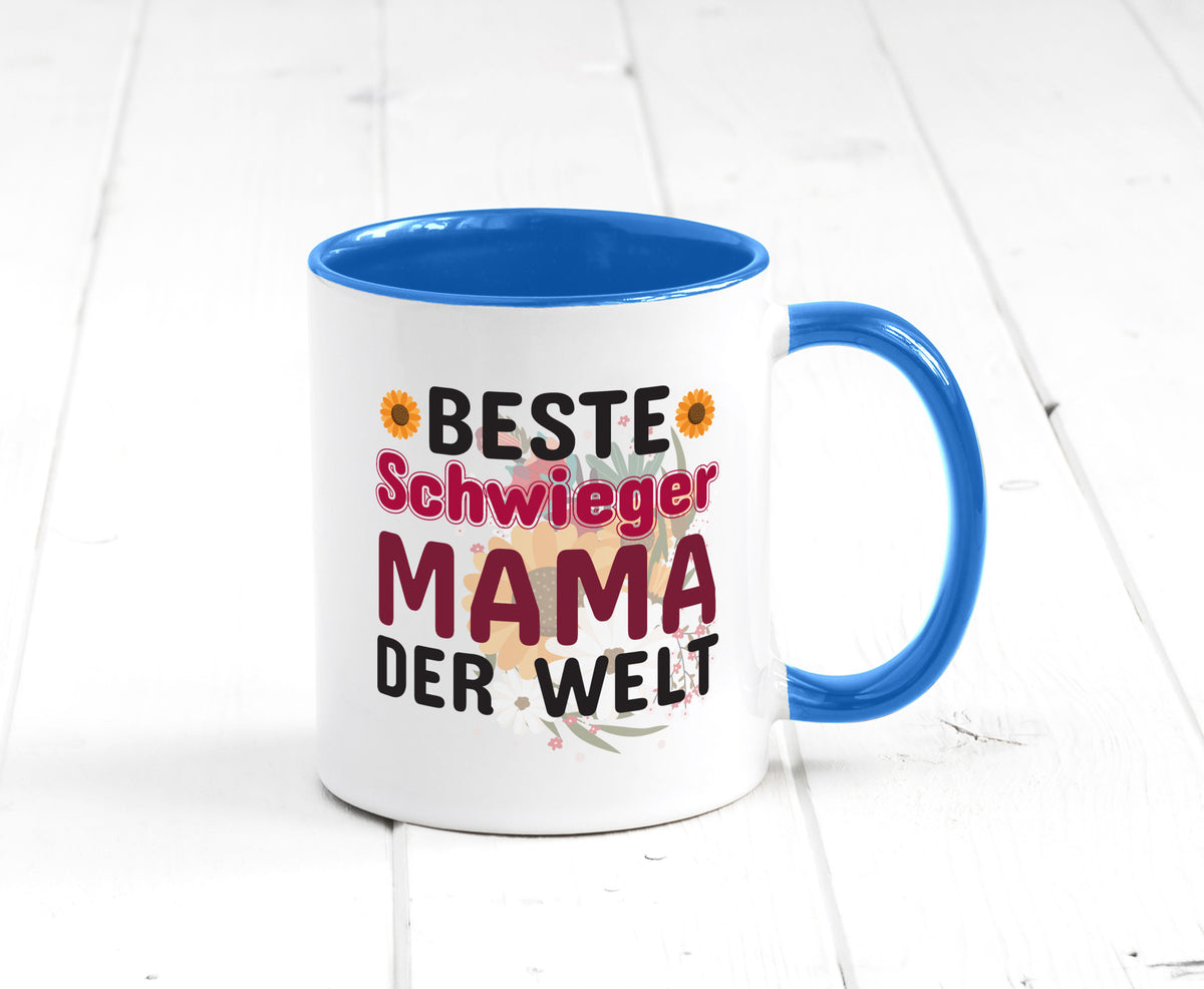 Beste Schwiegermama | Schwiegermutter Tasse Blumen Humor Familie Geschenkidee