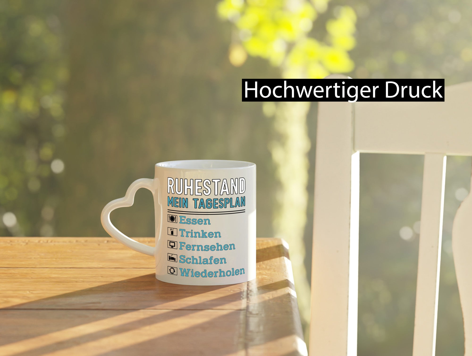 Ruhestand Tagesplan | Rentner Chillen v2 lustiger Spruch Geschenk Jubiläum Tasse