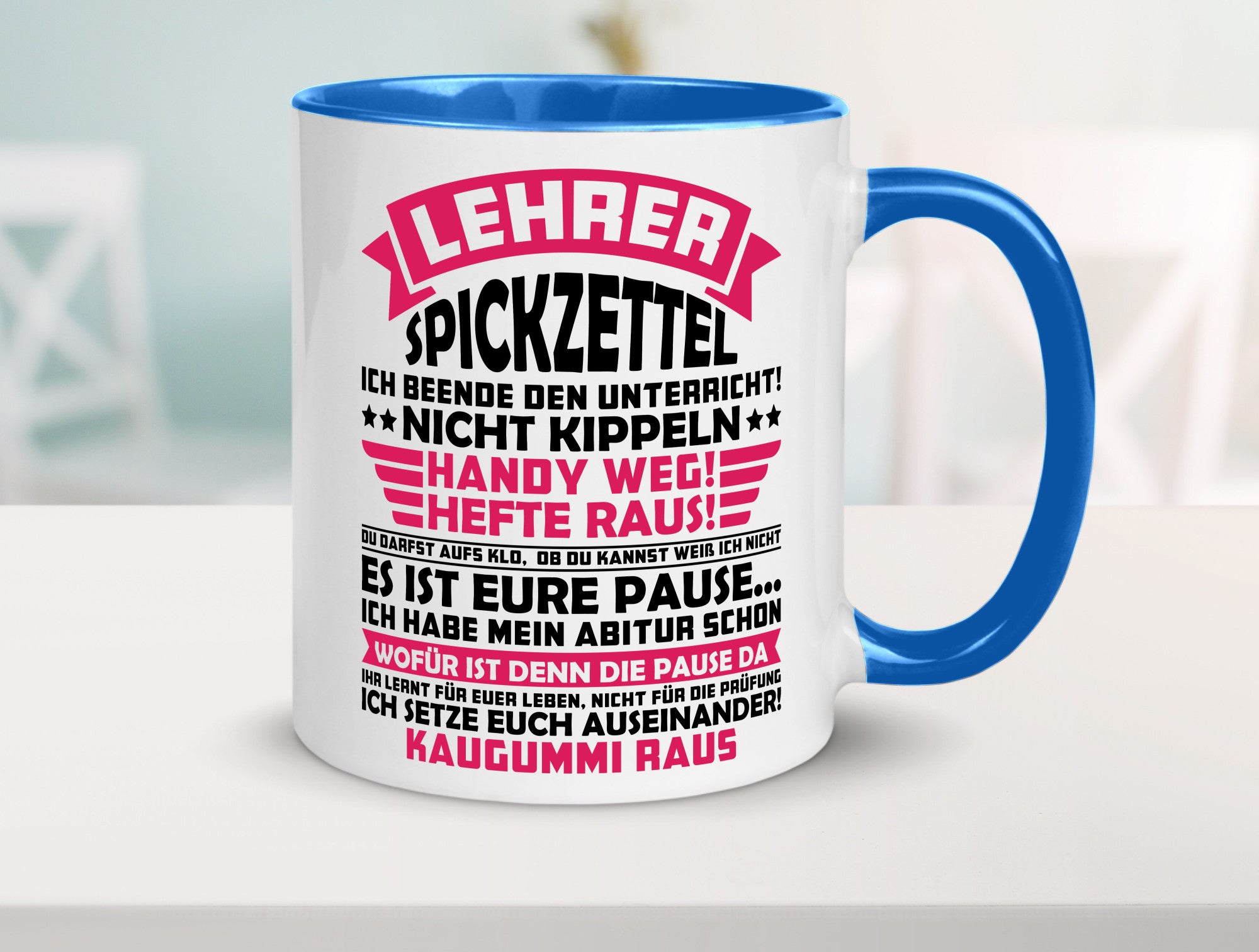 Lehrer Spickzettel | Beruf Tasse lustiger Spruch vl8 Geschenkidee Arbeit