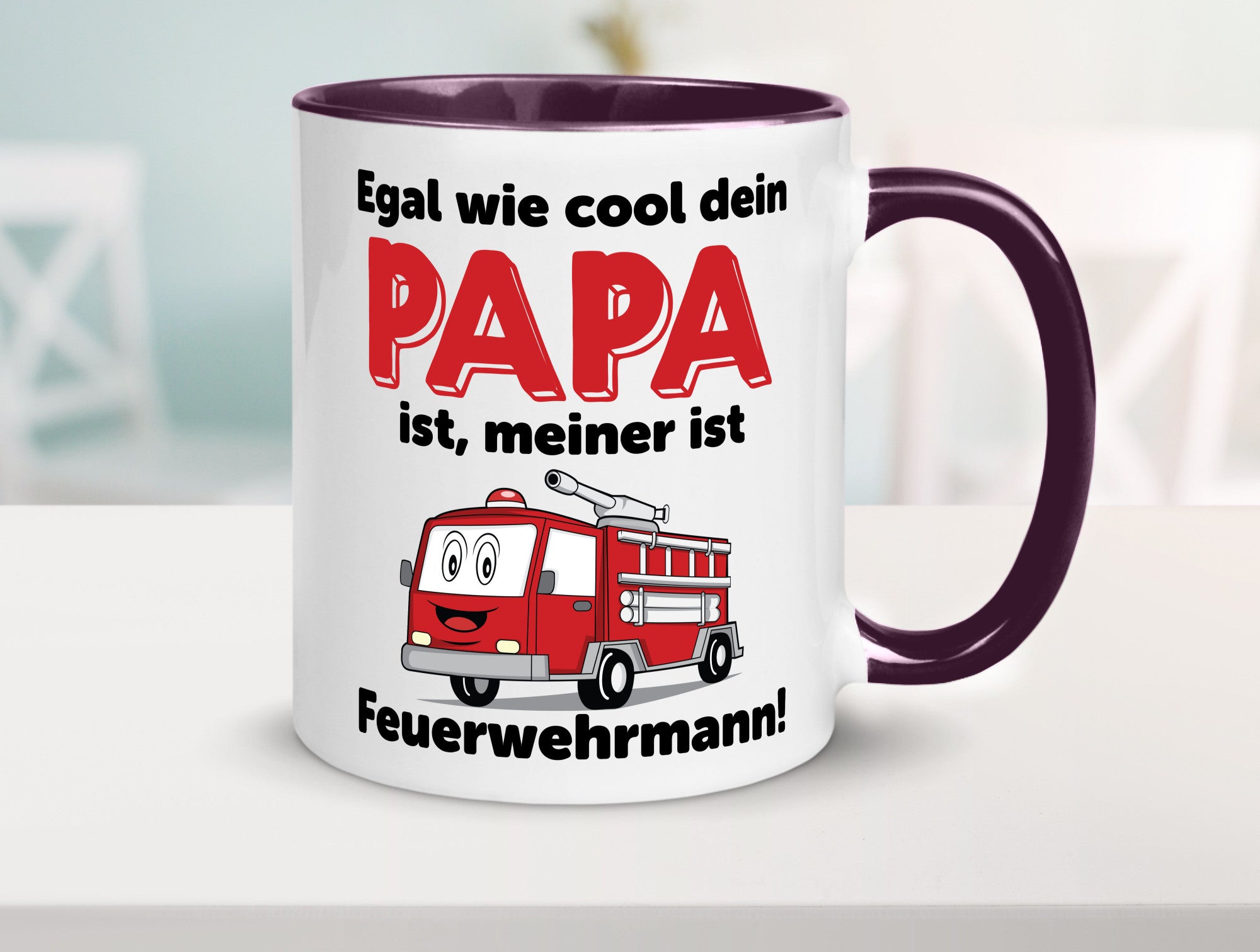 Cooler Papa | Feuerwehrmann Bester der Welt Humor Geschenkidee Tasse