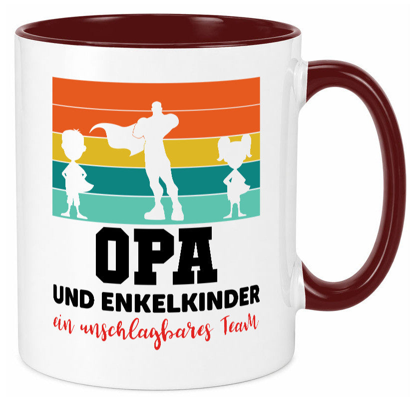 Opa und Enkelkinder ein unschlagbares Team Geschenkidee Familie Humor Tasse