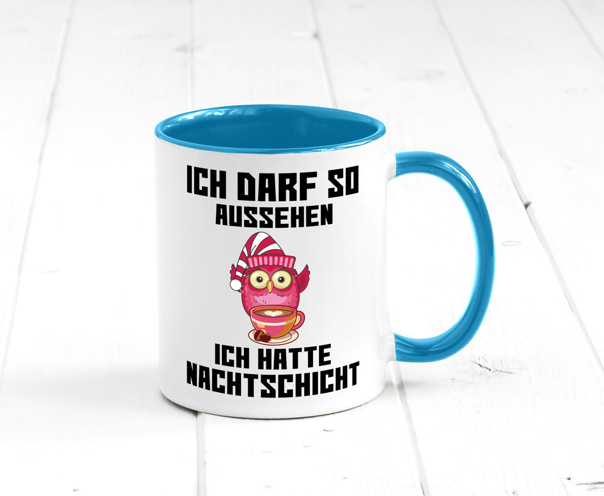 Nachtschicht Eule | Spruch Arbeit müde Nachtjob Geschenkidee Kollegen Büro Tasse